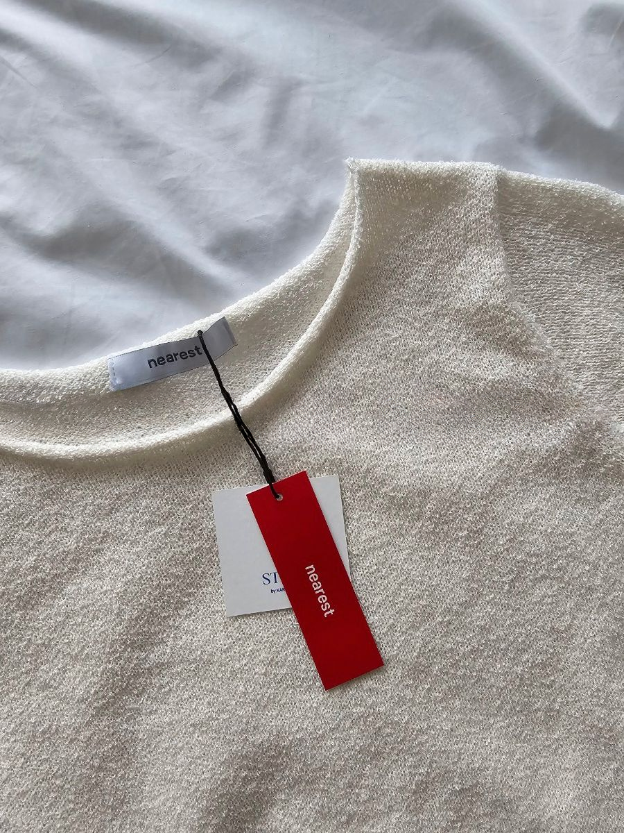 여름신상)) 부클 라운드 크롭 반팔니트 [mtzkz]