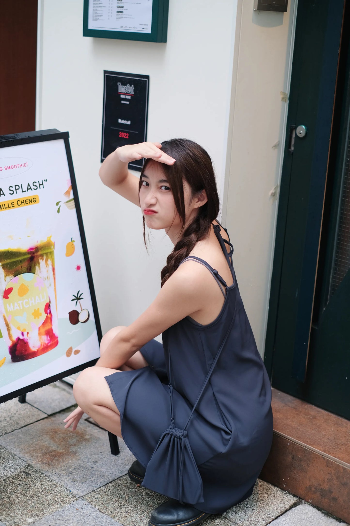 夏日雪紡吊帶裙