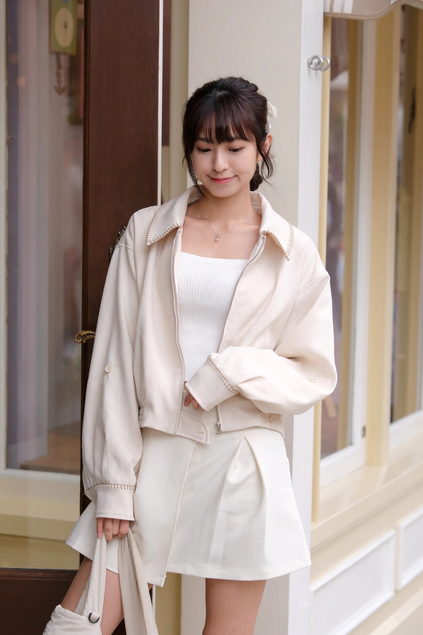 蝴蝶領Crop短外套