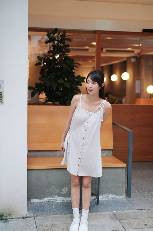 夏日雪紡吊帶裙