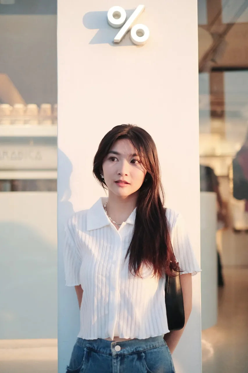 暗坑紋POLO領短上衣