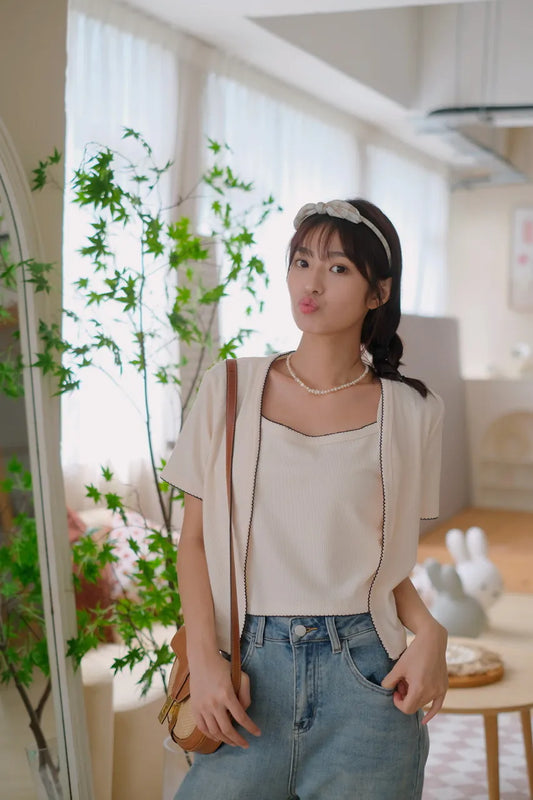 混色背心外套SET