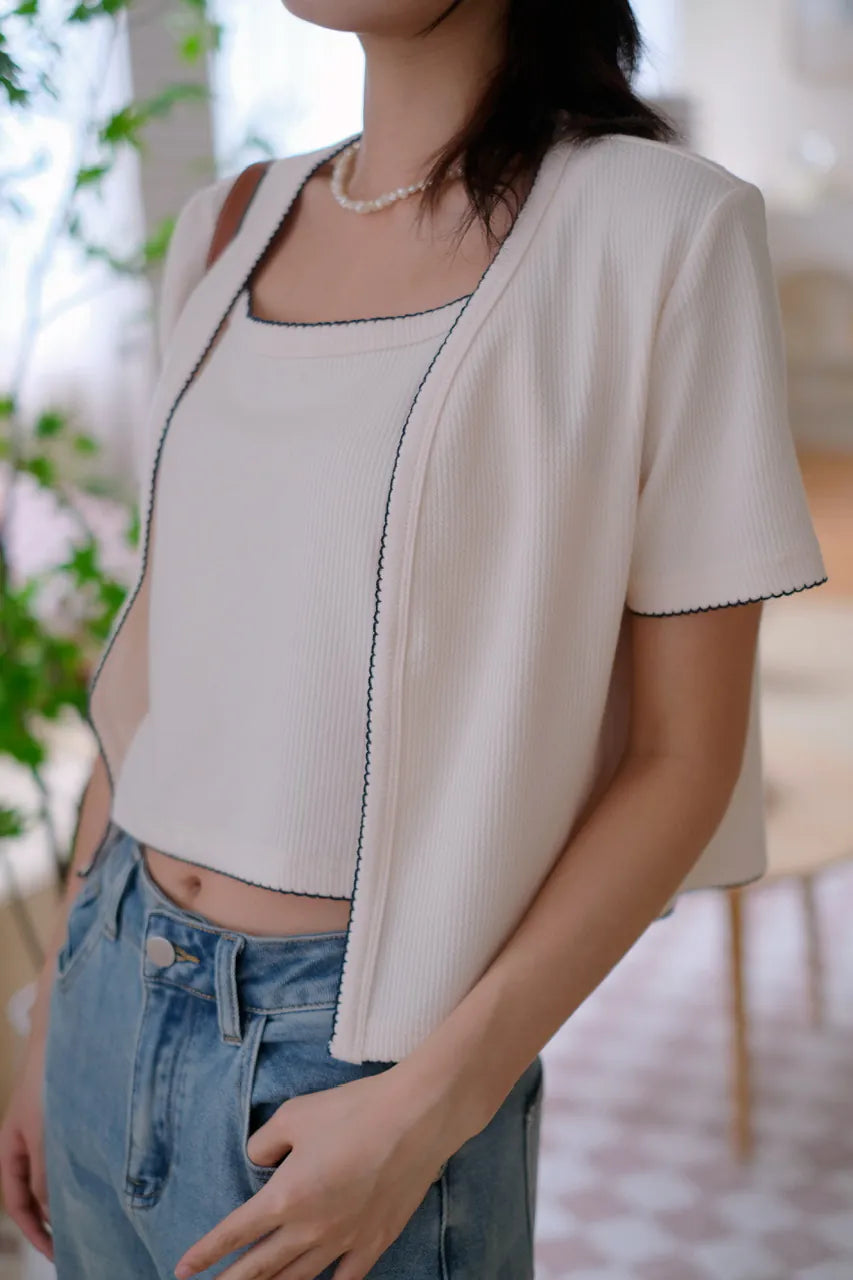 混色背心外套SET