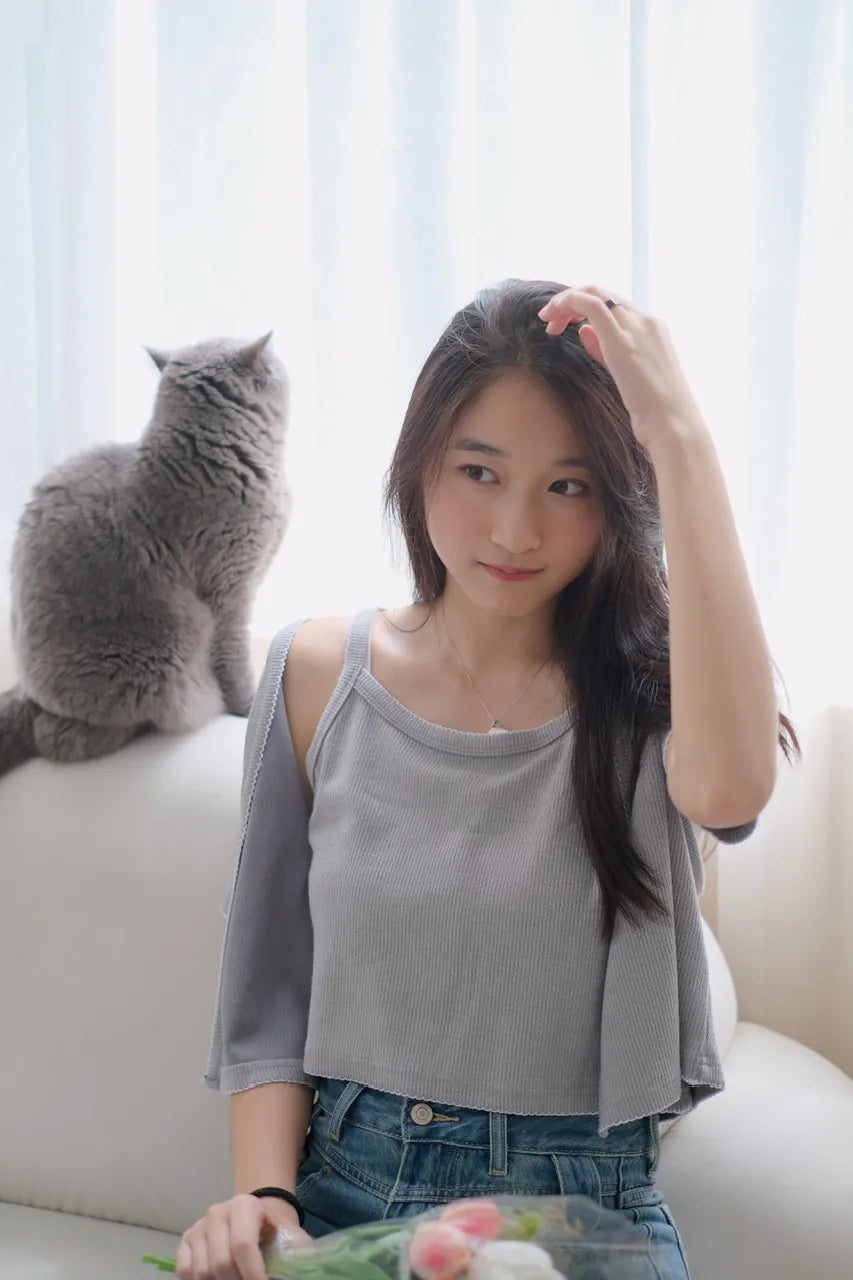 混色背心外套SET