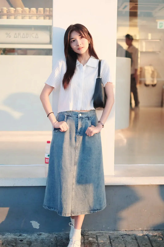 暗坑紋POLO領短上衣